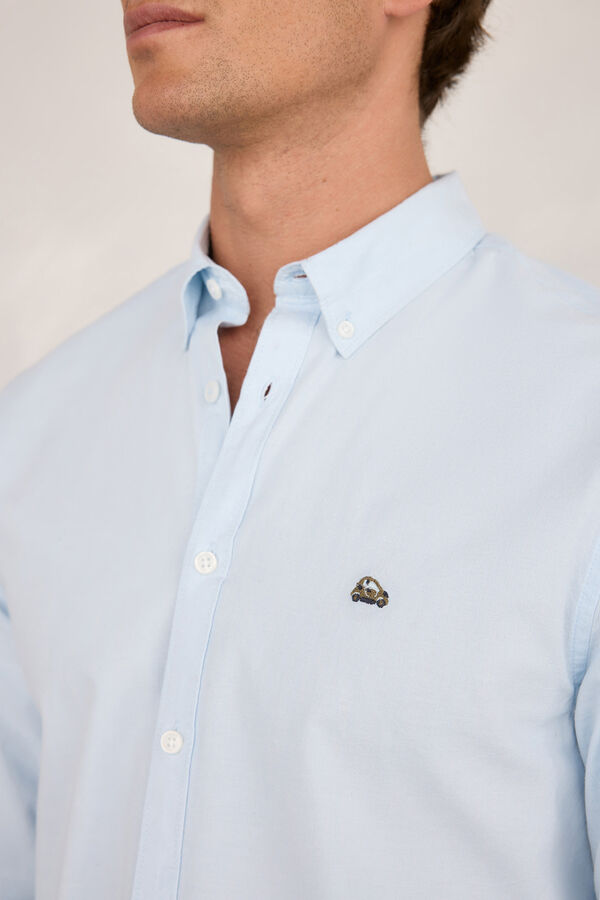 Milano Camisa esportiva estampado Oxford Azul