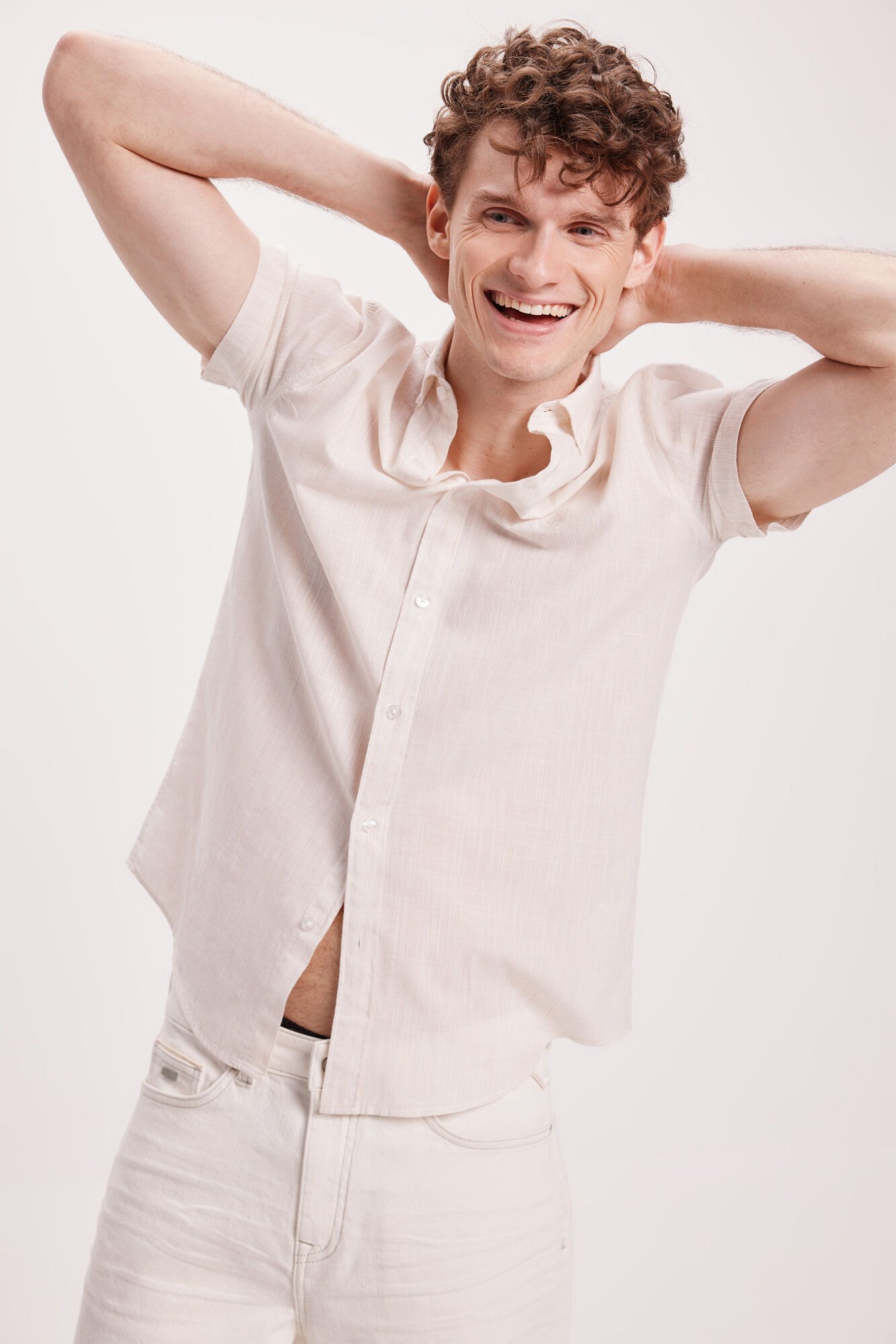 Springfield Camisa Slub Microrayas SPF