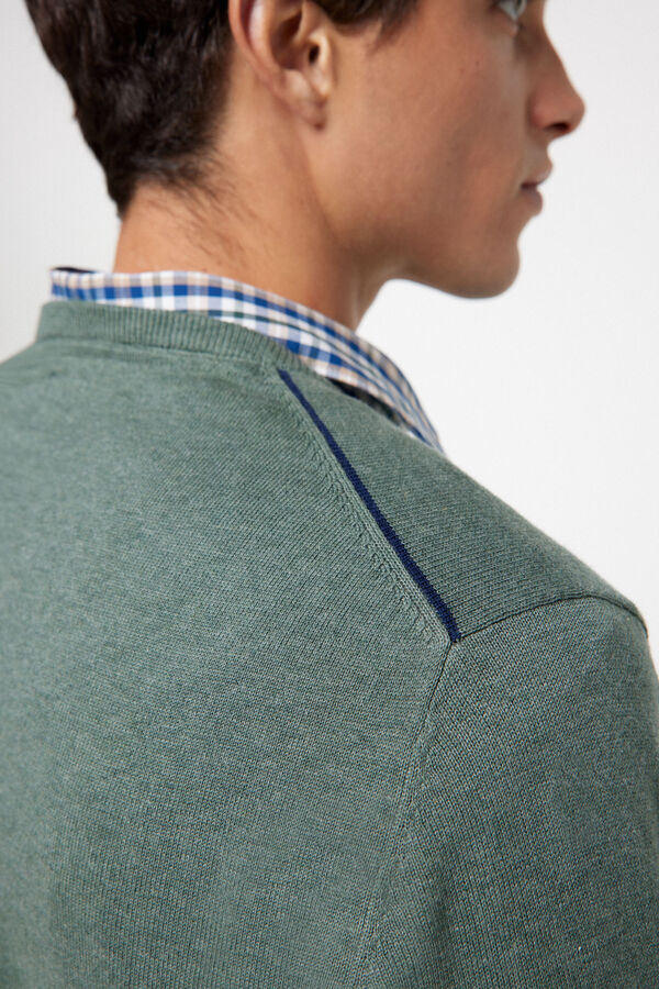 Pedro del Hierro Jersey b&aacute;sico algod&oacute;n PDH Verde