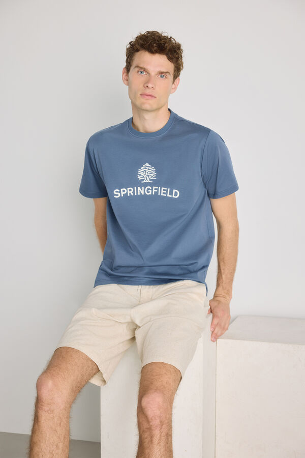 Springfield T-shirt de manga curta Azul claro