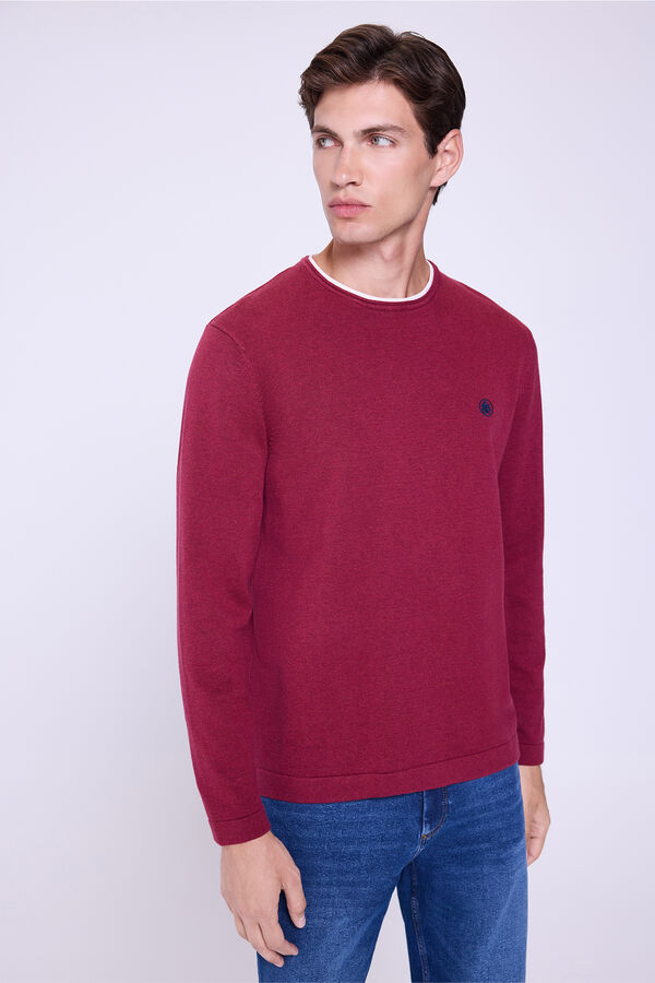 Springfield Camisola básico de gola redonda Vermelho