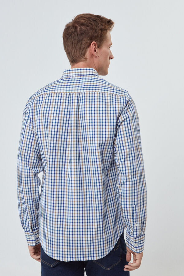 Fifty Outlet Camisa Oxford xadrez Estampado azul