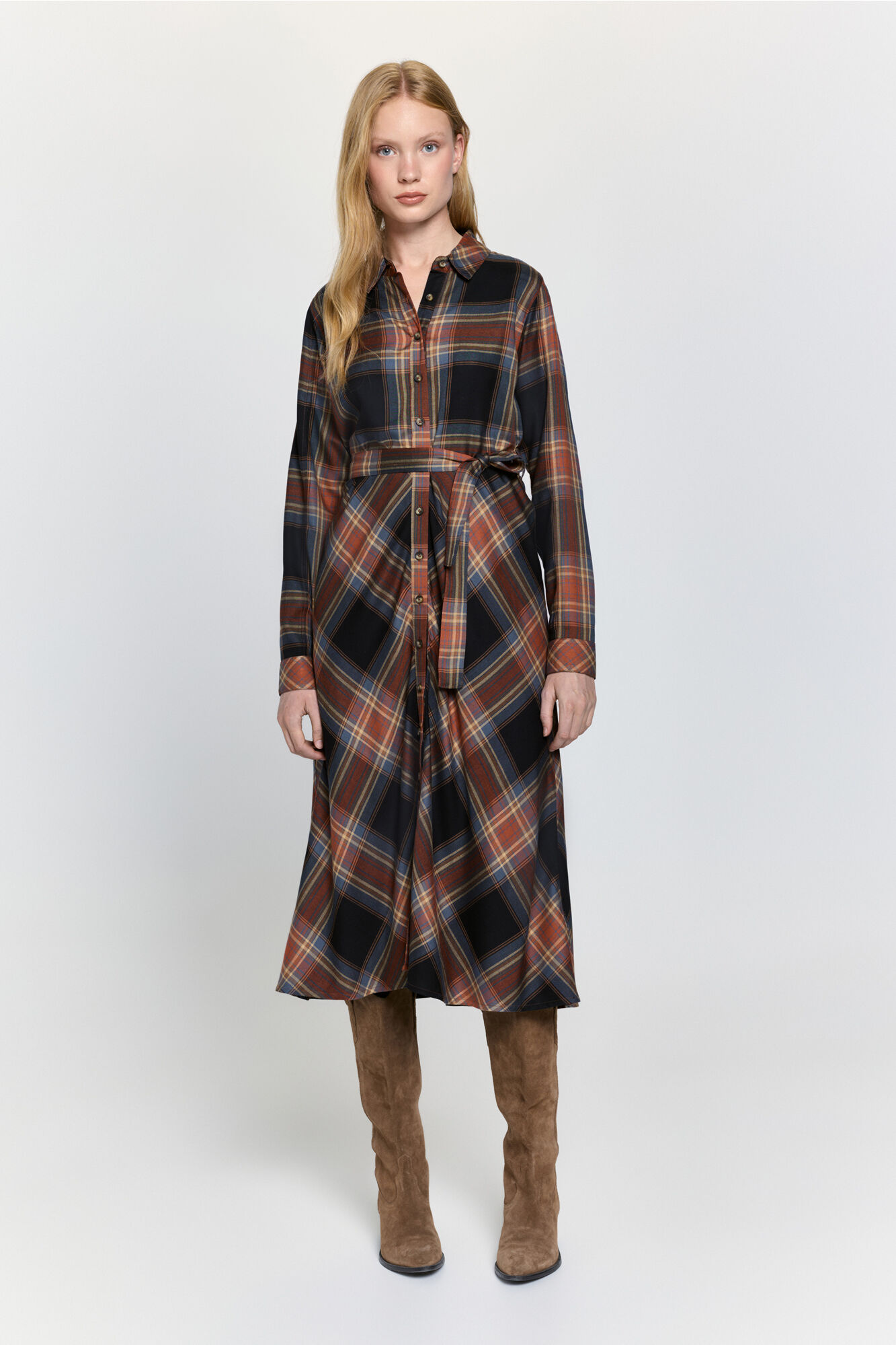 Milano Vestido camisa xadrez