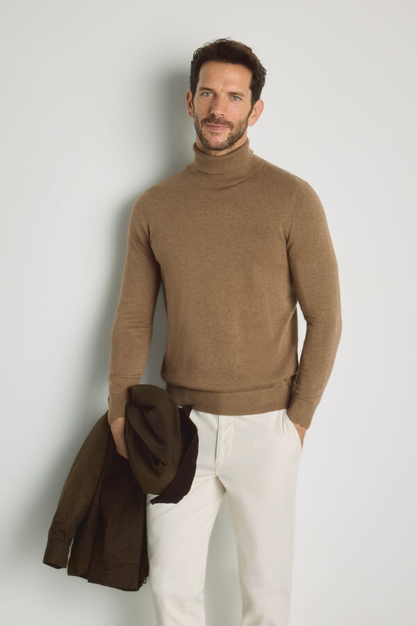 Milano Jersey cuello cisne Beige
