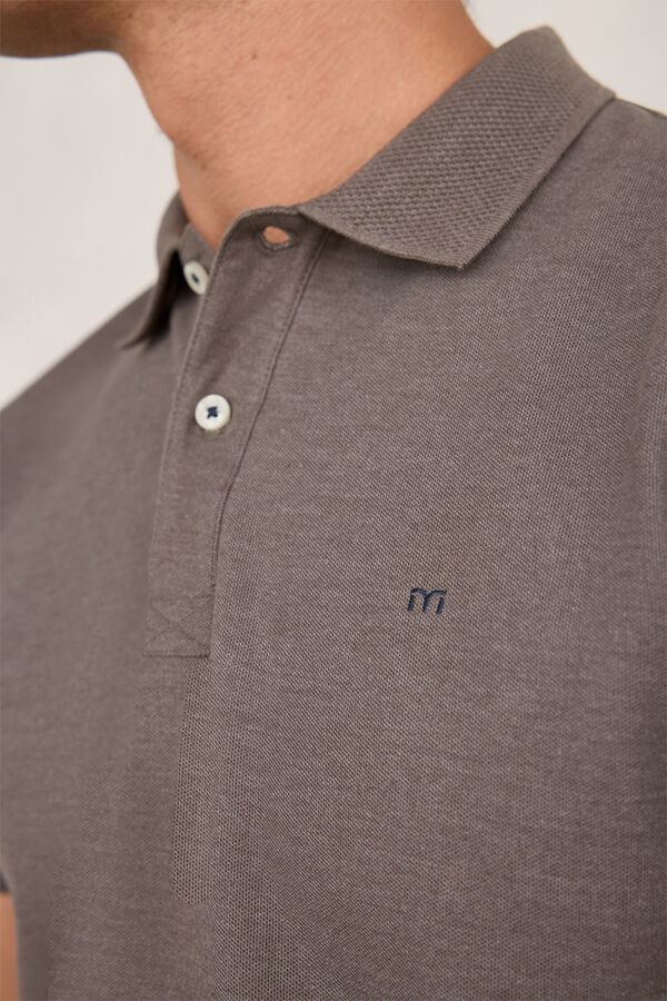 Milano Polo piqué de manga curta Cinzento oscuro