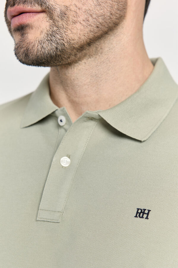 Pedro del Hierro Polo b&aacute;sico manga curta C&aacute;qui m&eacute;dio