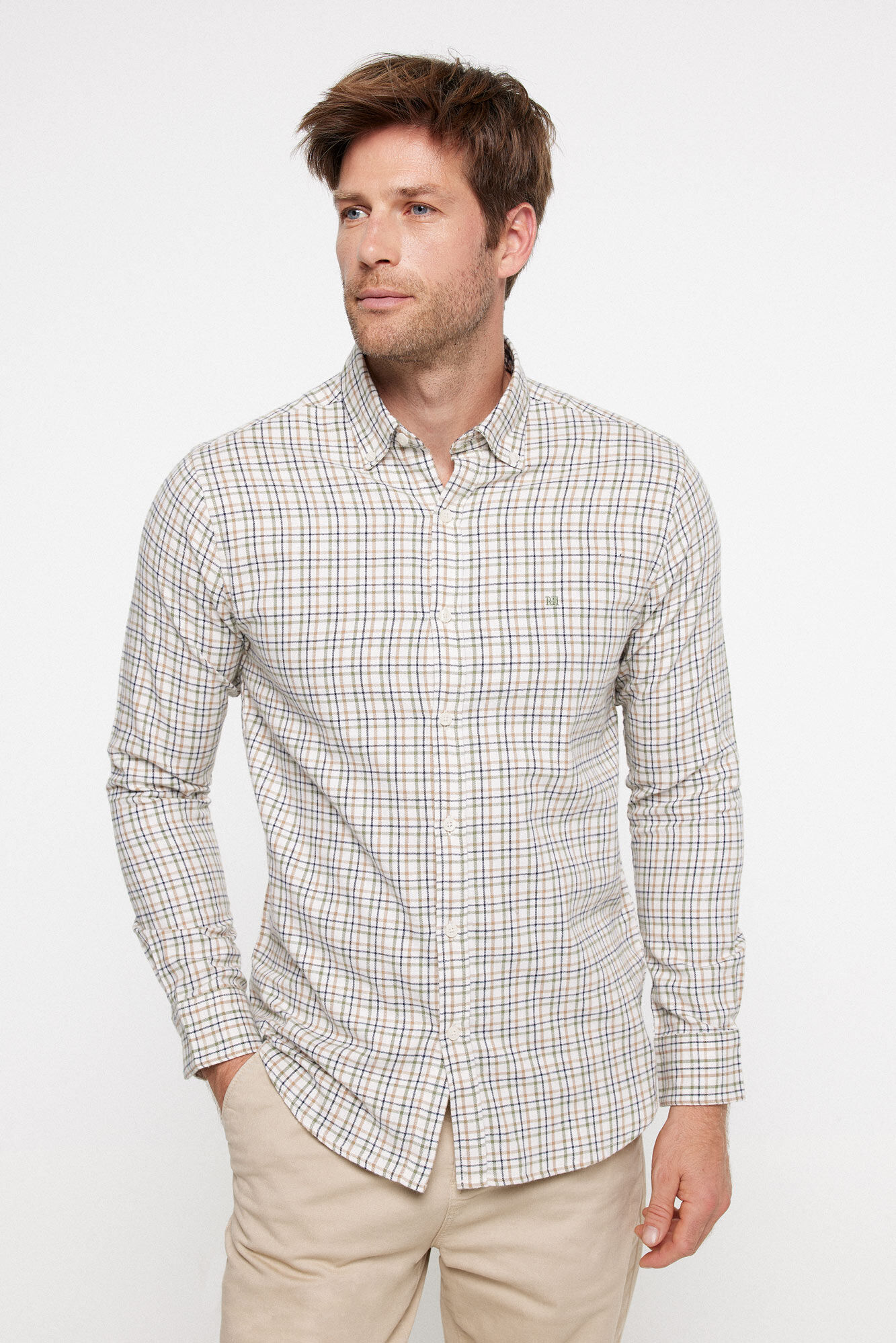 Pedro del Hierro Camisa Twill Xadrez