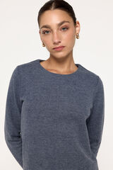 Milano Su&eacute;ter de manga comprida com toque suave e qualidade Marinho