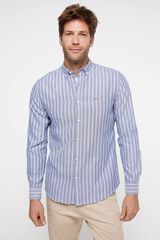 Fifty Outlet Camisa oxford riscas Estampado azul