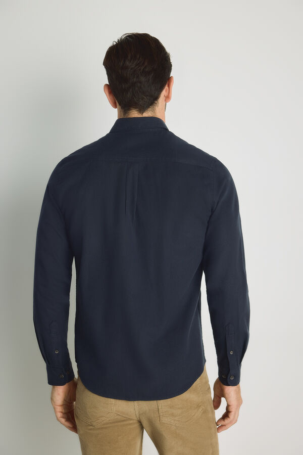 Springfield Camisa lisa manga larga Navy