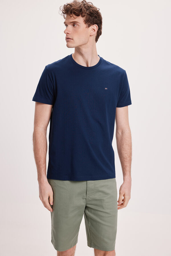 Milano T-shirt B&aacute;sica Marinho