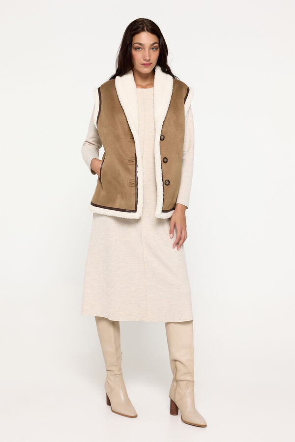 Milano Chaleco doble faz Beige