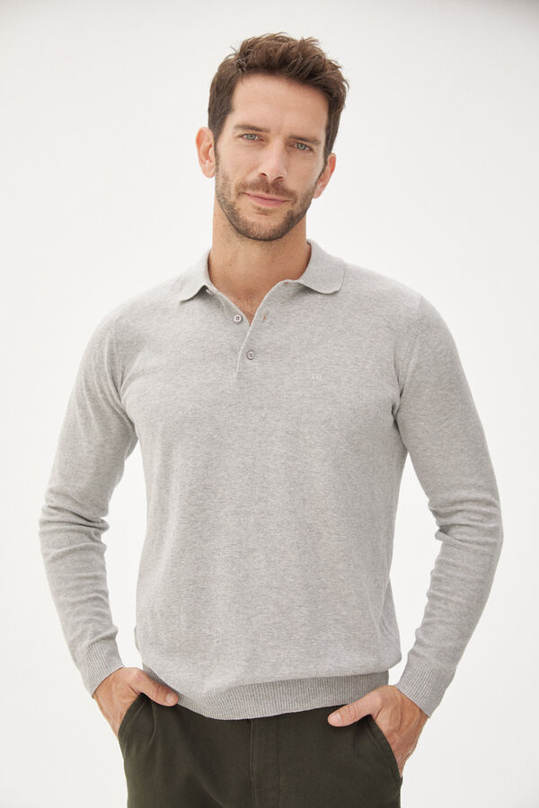 Fifty Outlet Jersey cuello polero Gris Oscuro