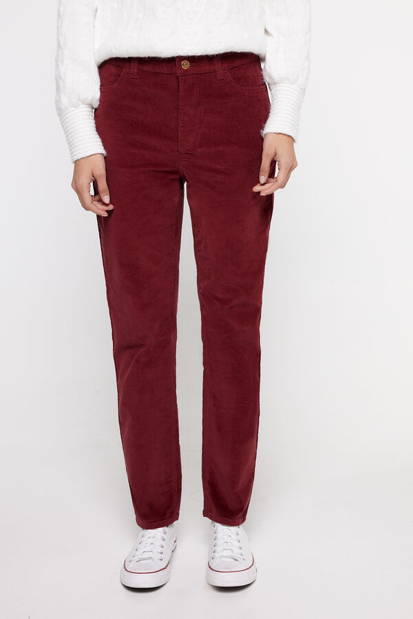 Milano Cal&ccedil;as de bombazina Vermelho