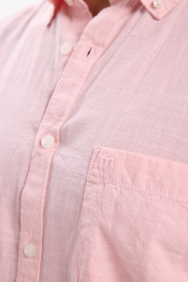 Milano Camisa malha slub lisa Rosa