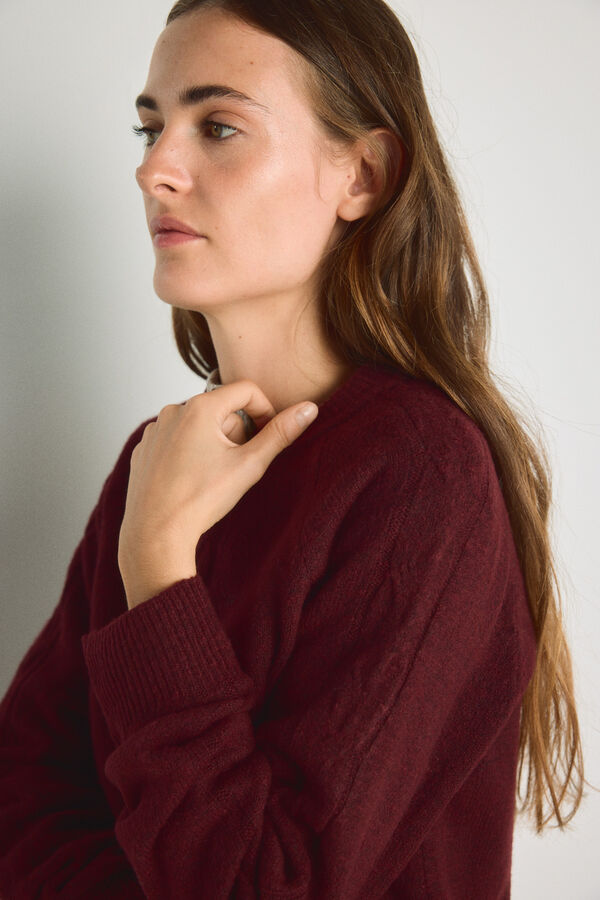 Milano Camisola gola redonda com estrutura Bordeaux