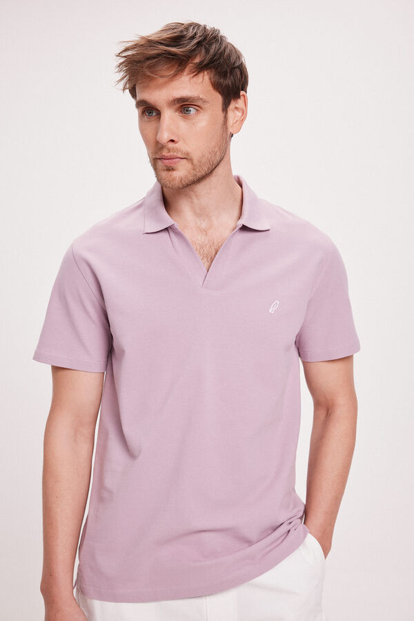 Milano Polo de gola aberta P&uacute;rpura