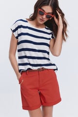 Milano Bermudas estilo chino Vermelho