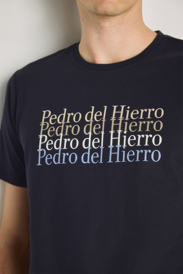 Pedro del Hierro T-shirt de manga curta estampada Preto