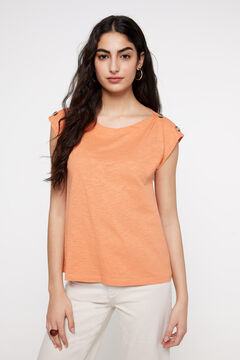 Fifty Outlet Camiseta botones hombro Naranja