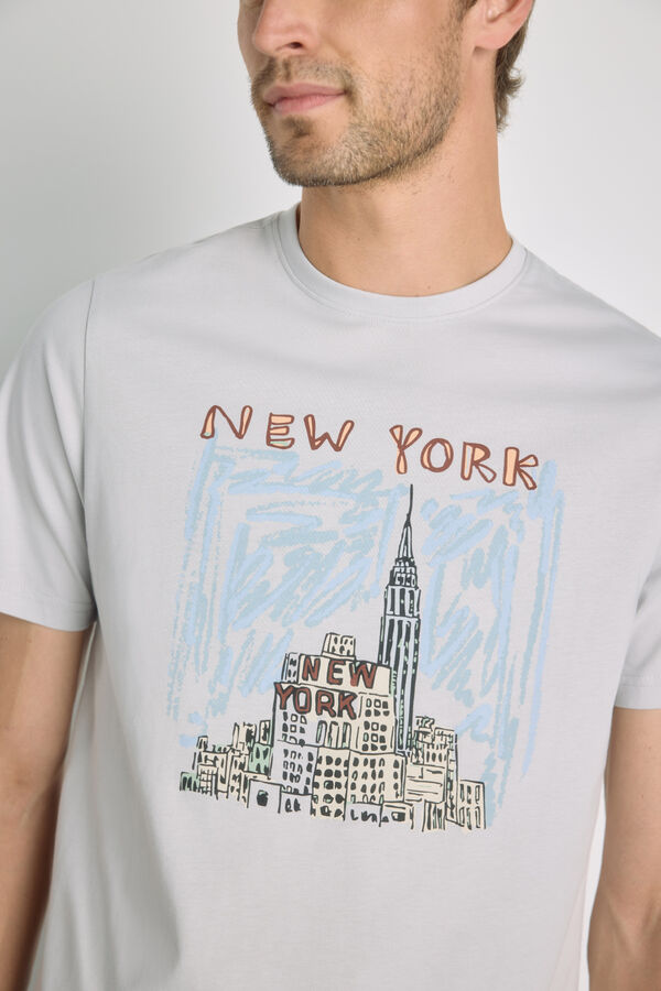 Milano T-shirt de manga curta Cinza claro