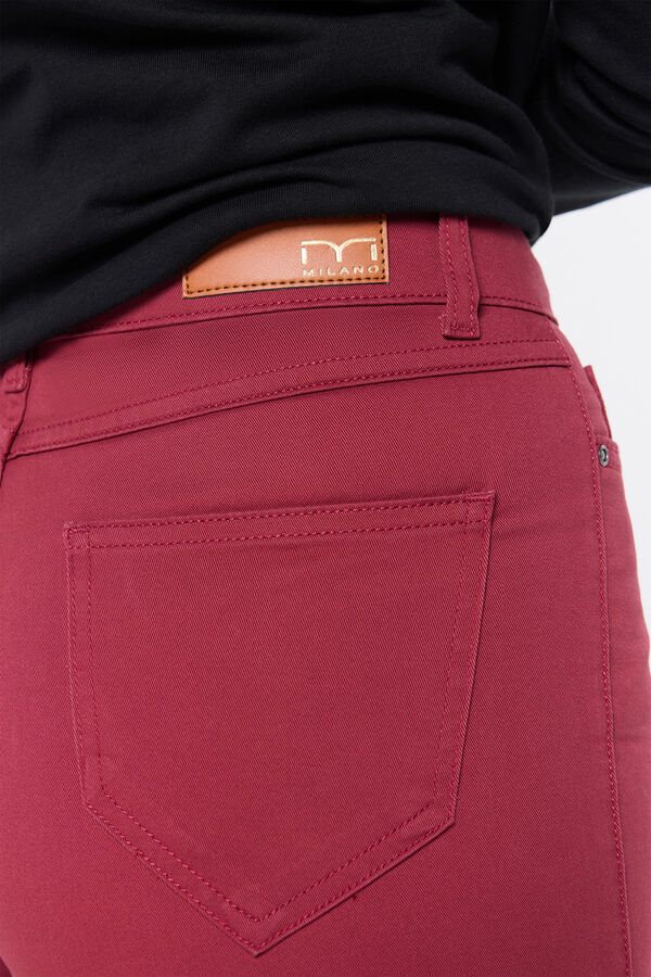 Milano Pantalón slim color Granate