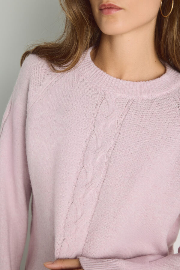 Milano Camisola gola redonda com estrutura Rosa