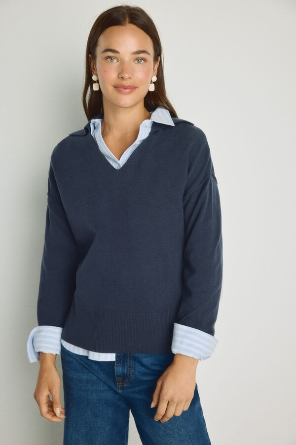 Milano Jersey cuello polo Navy