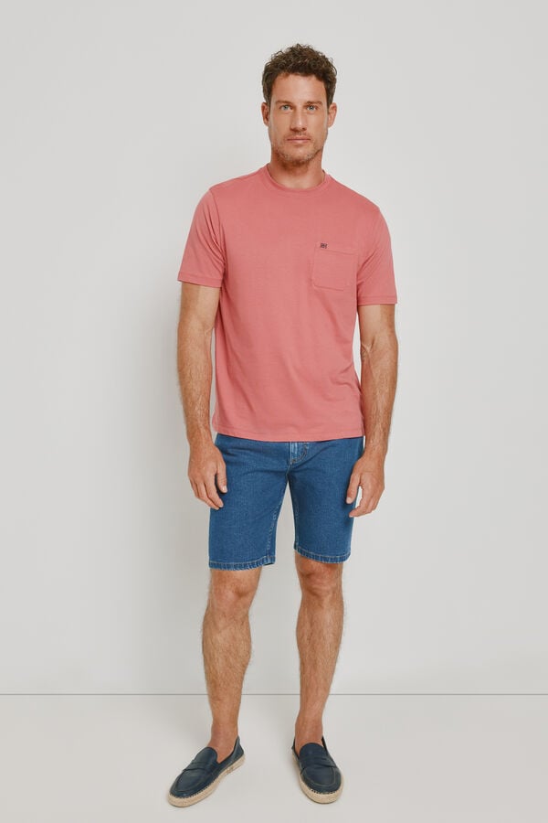 Pedro del Hierro T-shirt b&aacute;sica com logo bordado Vinho