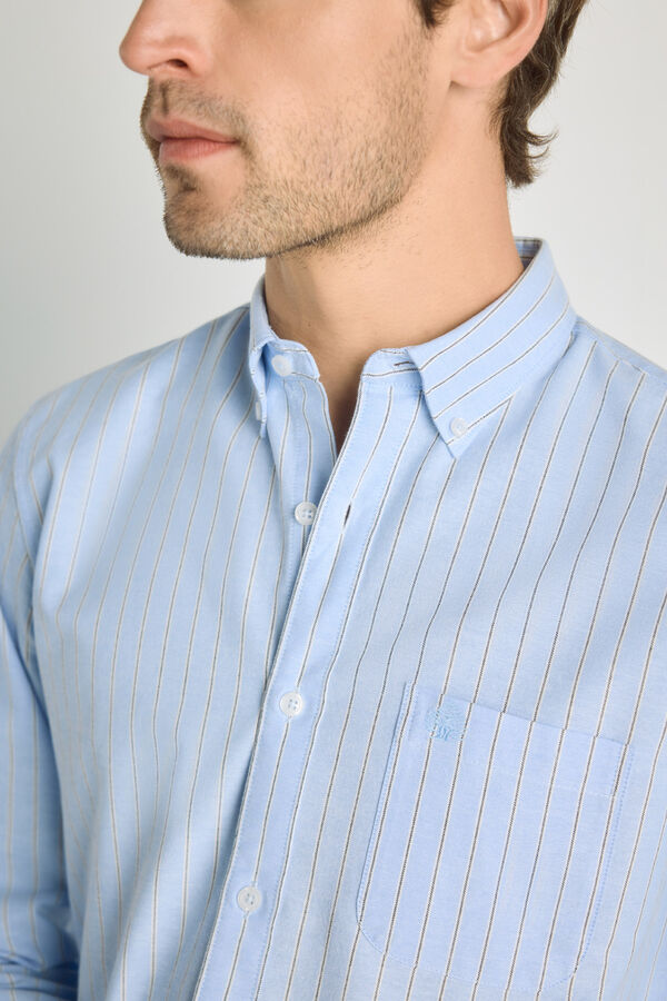 Springfield Camisa rayas manga larga Azul Claro