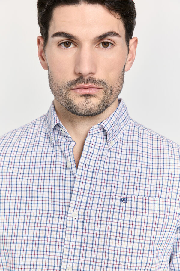 Pedro del Hierro Camisa cuadros relaxed fit Azul