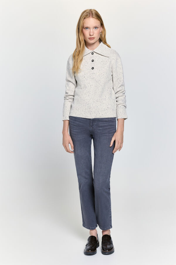 Milano Jeans regular fit tiro alto Gris