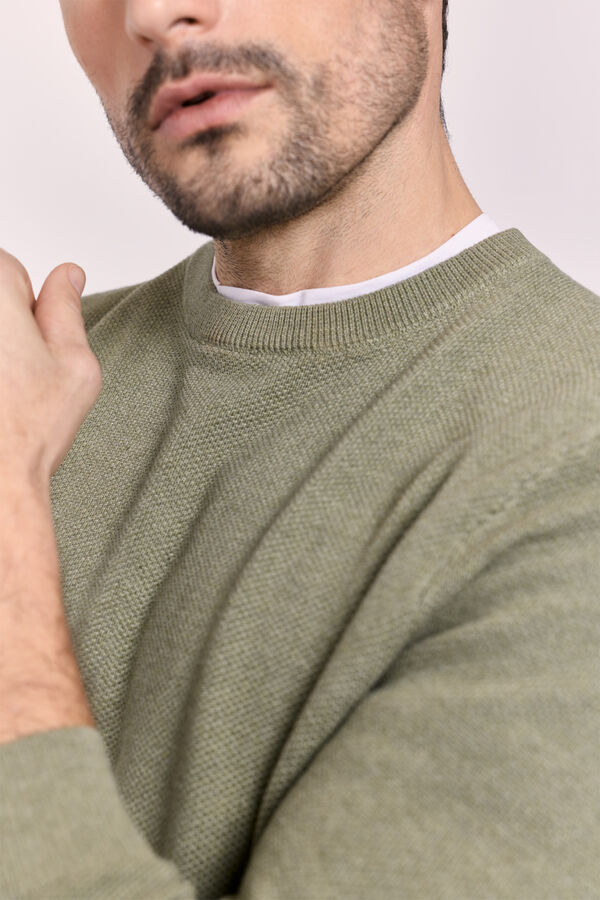 Milano Jersey cuello caja Kaki Claro