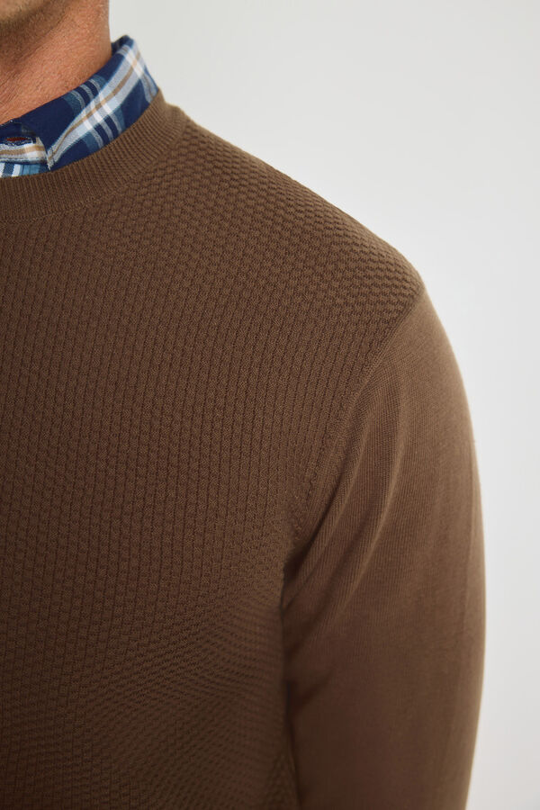 Milano Jersey cuello caja Beige