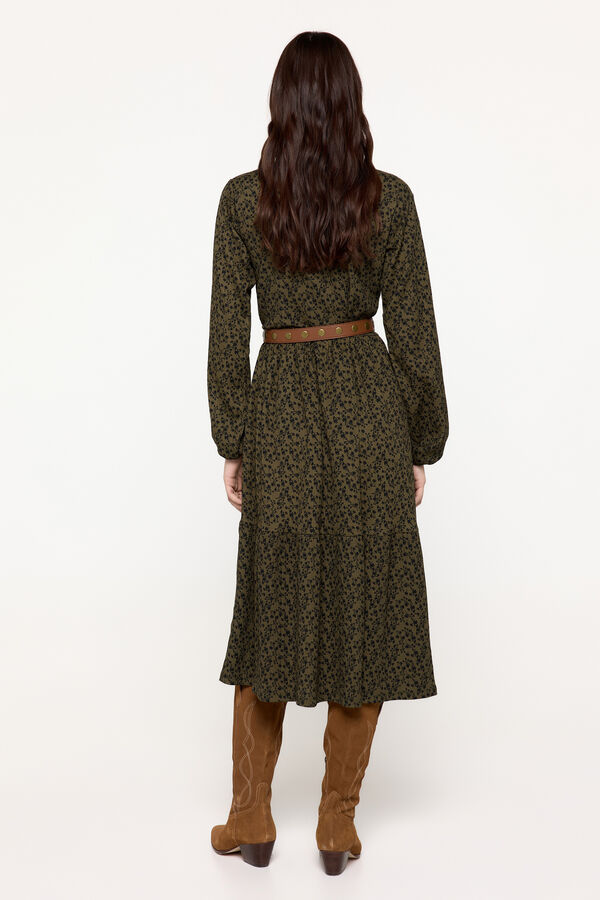 Fifty Outlet Vestido Midi Estampado verde