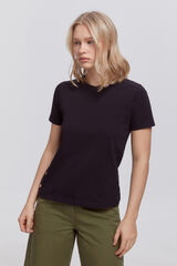 Milano Camiseta heavy cotton botones Negro