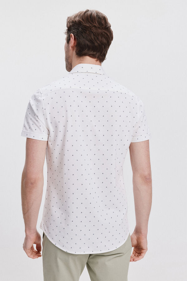 Milano Camisa Piqué estampada Branco