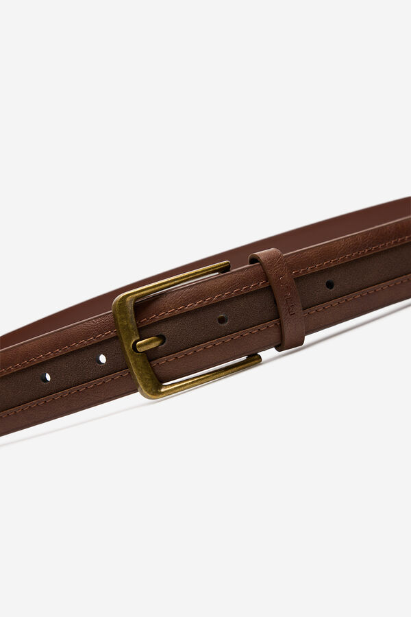 Milano Cinto de camur&ccedil;a marrom Castanho