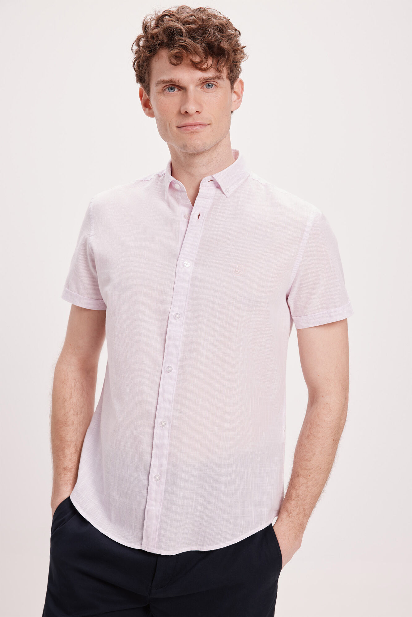 Springfield Camisa Slub Microrayas SPF