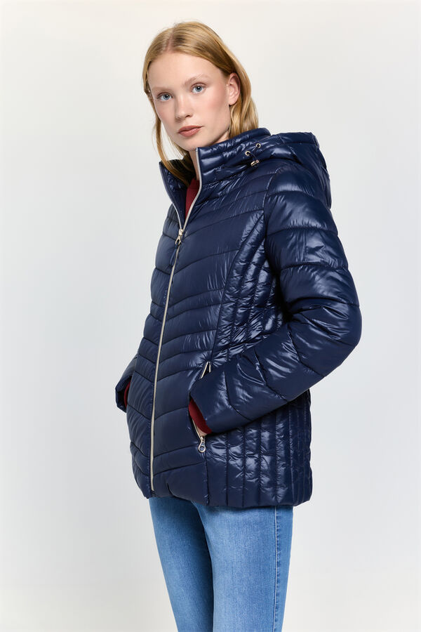 Milano Cazadora acolchada capucha Navy