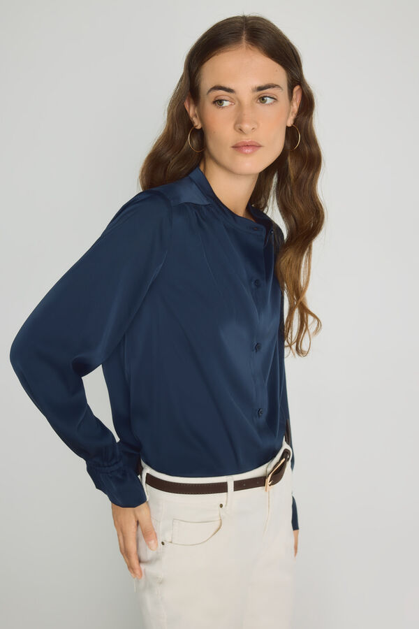 Milano Camisa cuello mao Navy