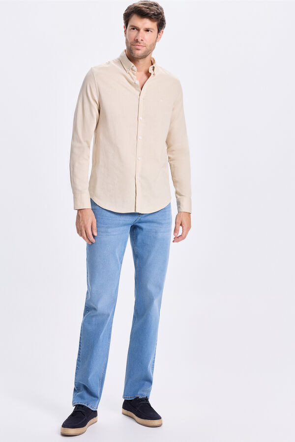 Milano Camisa Sport Estructura Bege