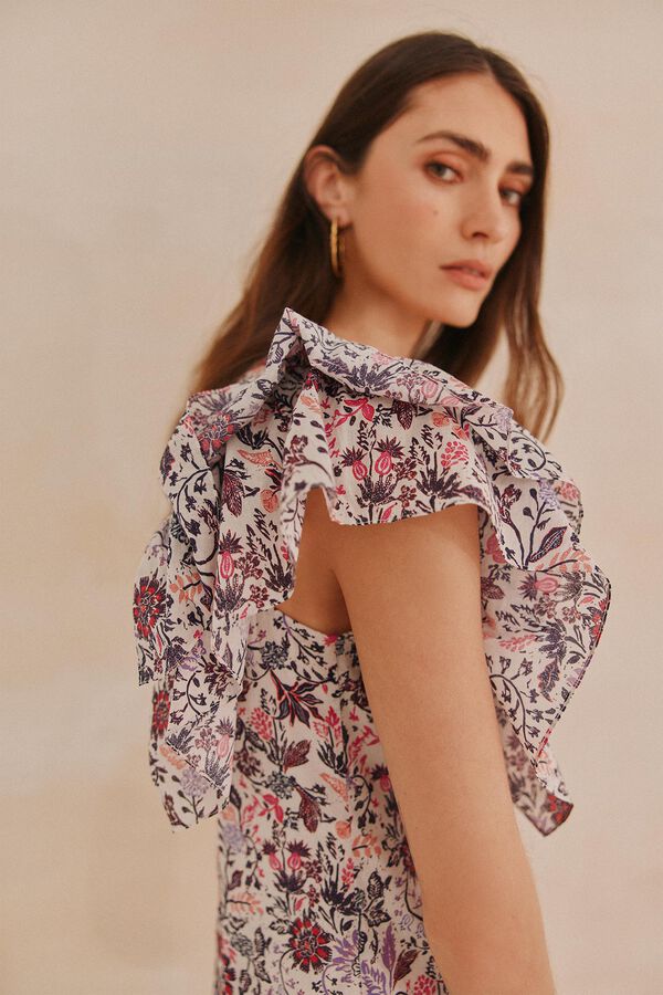 Hoss Intropia Amália. Vestido curto estampado Ecru