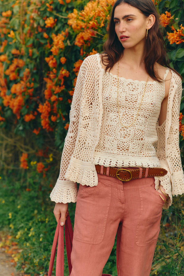 Hoss Intropia Sabina. Top de crochet Ecru