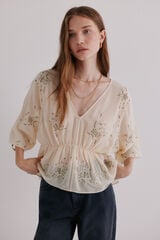 Hoss Intropia Catena. Blusa bordada Ecru