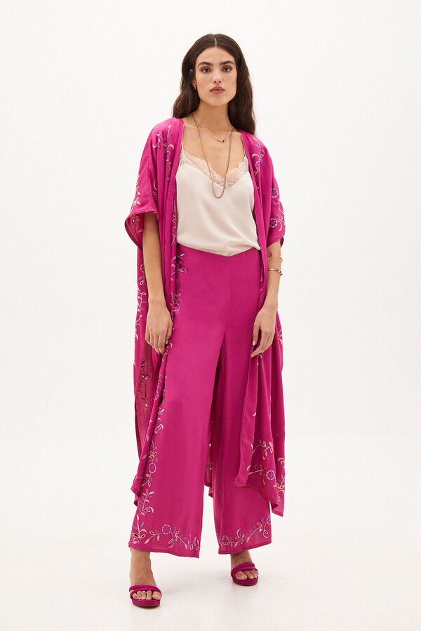 Hoss Intropia Araceli. Pantal&oacute;n fluido bordado Verde