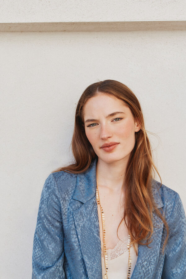 Hoss Intropia Claudia. Chaqueta sastre de jacquard Azul oscuro