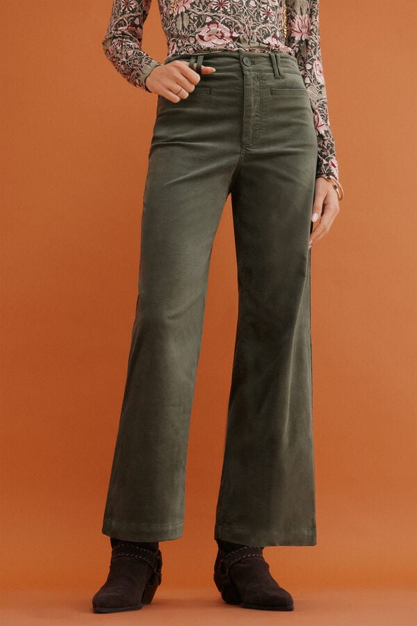 Hoss Intropia Paulette. Pantal&oacute;n wide leg Kaki