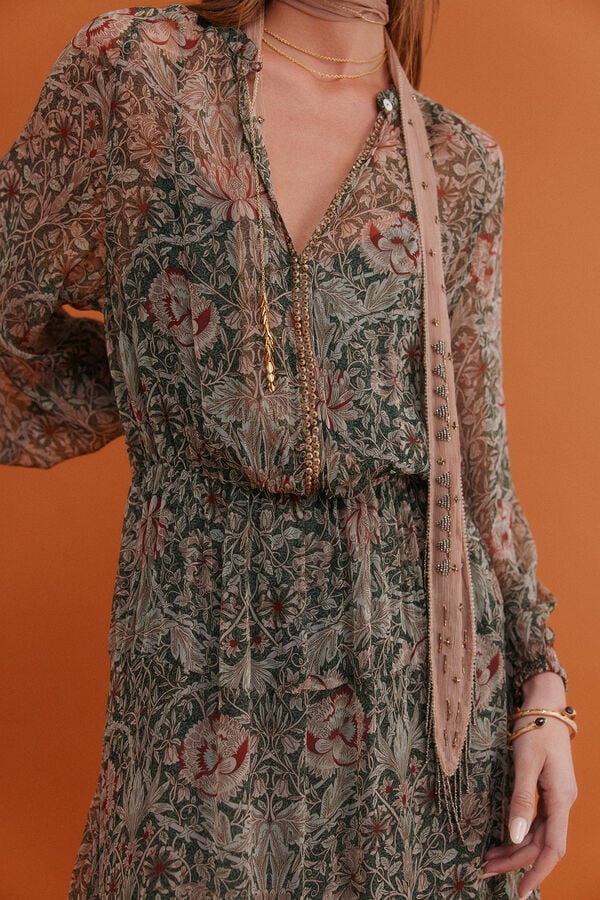 Hoss Intropia Aina. Vestido estampado Estampado Verde