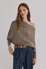 Hoss Intropia Nica. Jersey escote asim&eacute;trico Gris